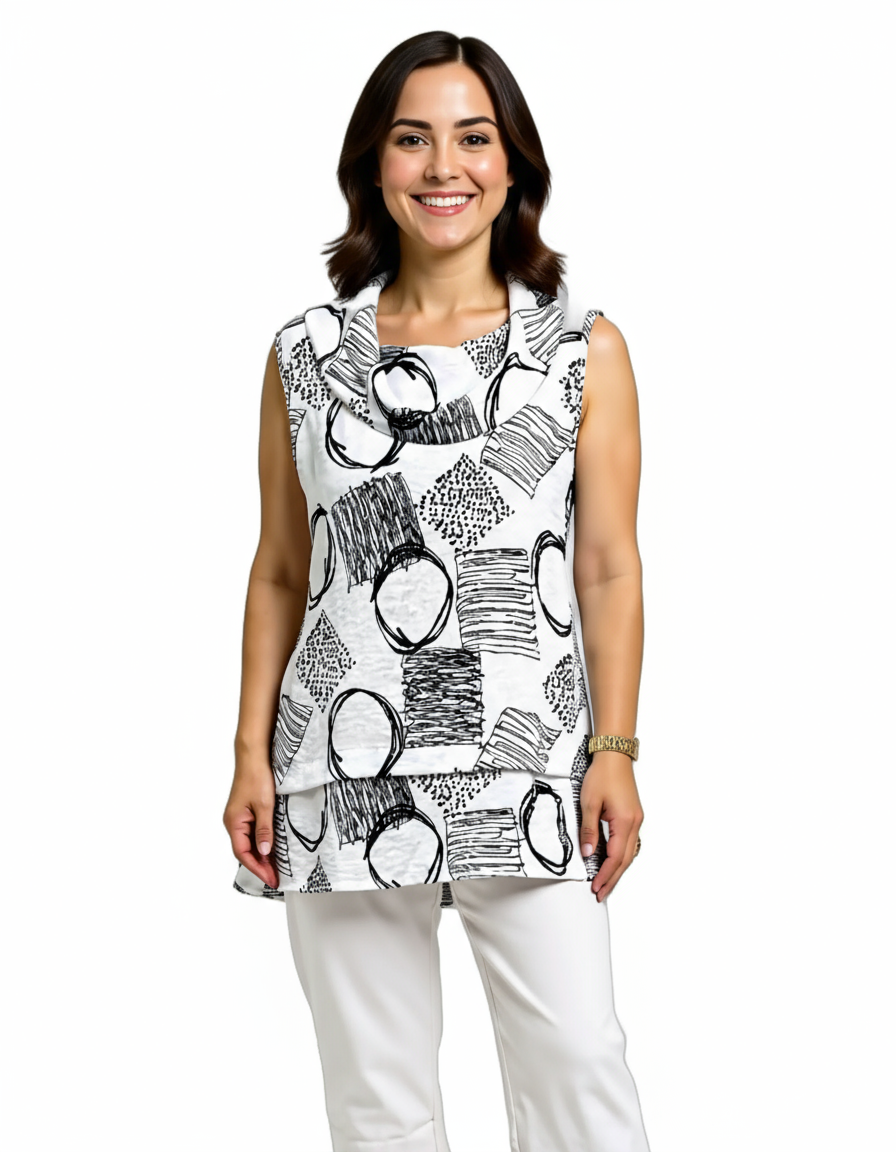 Grid & Sphere Blouse